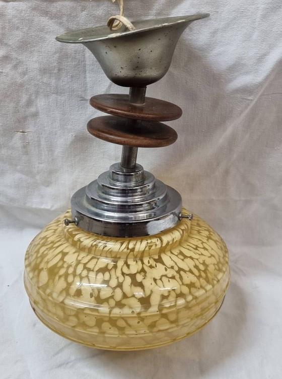 Image 1 of Opaline Art Deco hanging lamp