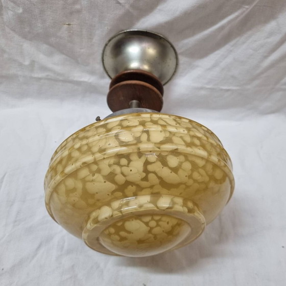 Image 1 of Opaline Art Deco hanging lamp