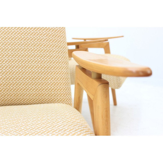 Image 1 of Pair of vintage beechwood lounge chairs by Jaroslav Šmídek for Jitona, Czechoslovakia