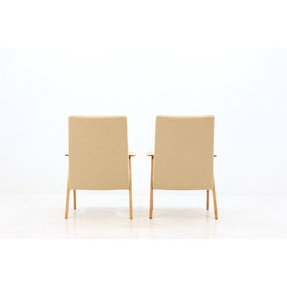Image 1 of Pair of vintage beechwood lounge chairs by Jaroslav Šmídek for Jitona, Czechoslovakia