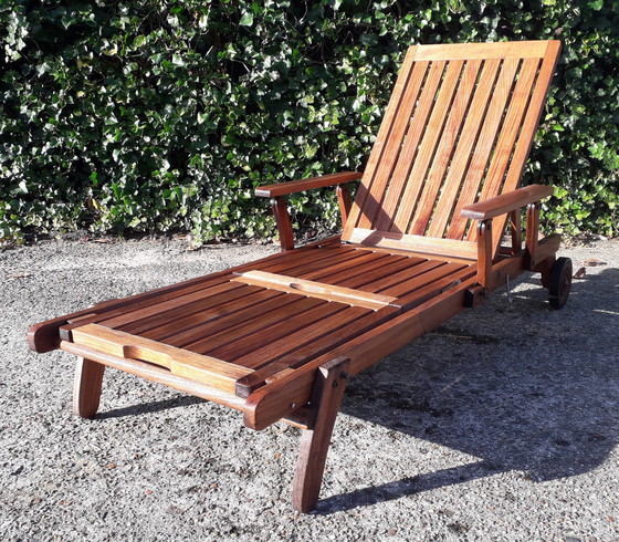 Image 1 of Teak & Garden lounger with Teak & Garden cushion