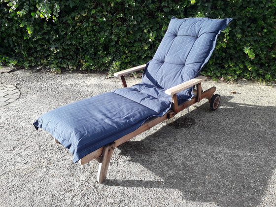 Image 1 of Teak & Garden lounger with Teak & Garden cushion