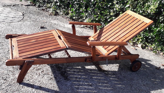 Image 1 of Teak & Garden lounger with Teak & Garden cushion