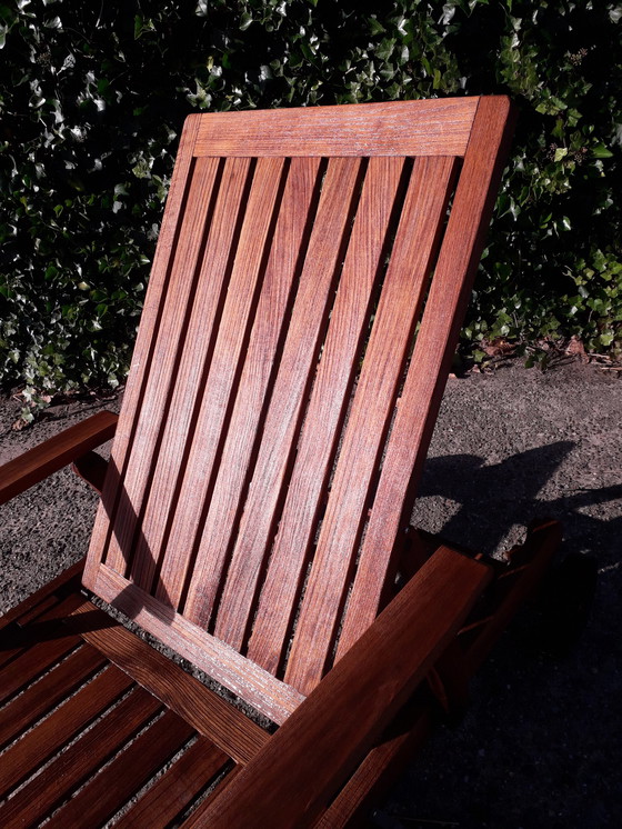 Image 1 of Teak & Garden lounger with Teak & Garden cushion