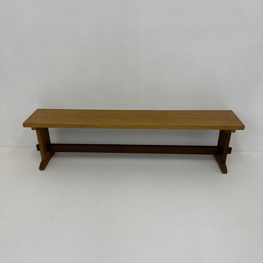 Vintage wooden school bench , 1970's