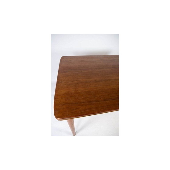 Image 1 of Vintage teak table with extensions and oak legs Denmark 1960s