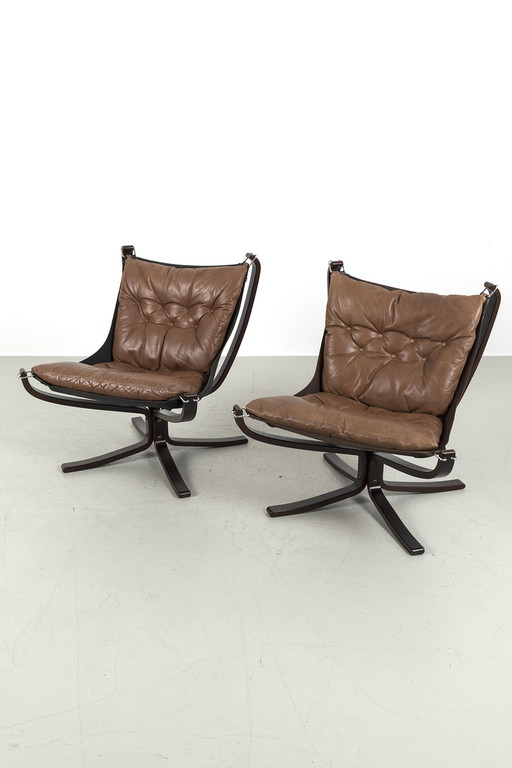 2x vintage 'Falcon' armchairs