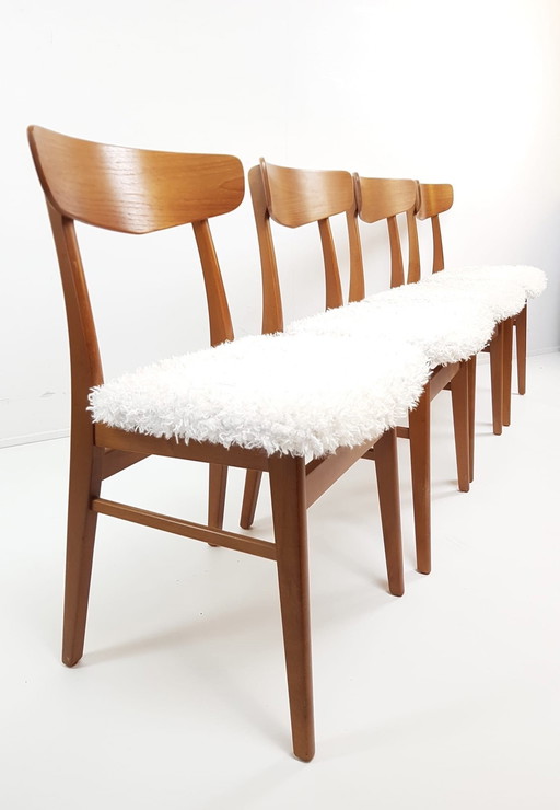 4 Vintage Dining Chairs Danish Farstrup | New Upholstered Doodle