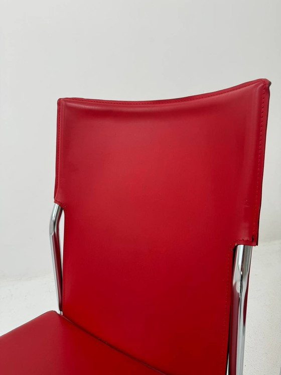 Image 1 of Only 1 beautiful red leather chair left