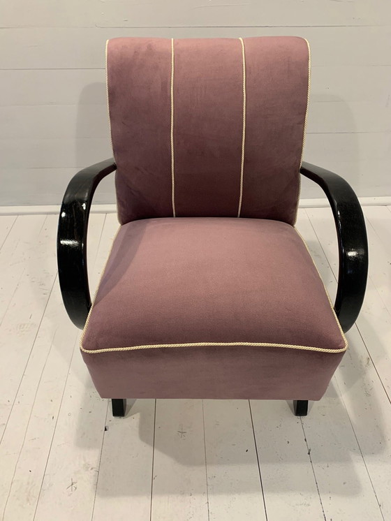 Image 1 of Halabala H-237 pink/red chair - fully restored