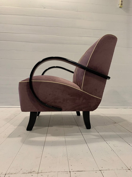 Image 1 of Chaise Halabala H-237 rose/rouge - entièrement restaurée