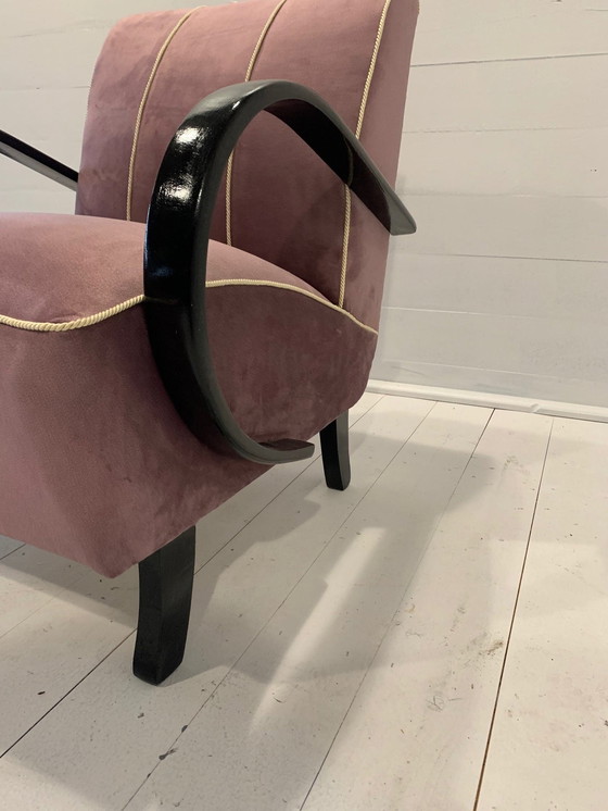 Image 1 of Chaise Halabala H-237 rose/rouge - entièrement restaurée