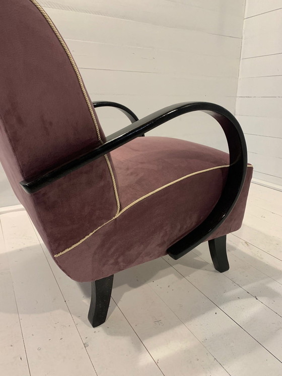 Image 1 of Chaise Halabala H-237 rose/rouge - entièrement restaurée