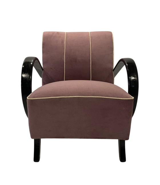 Image 1 of Chaise Halabala H-237 rose/rouge - entièrement restaurée