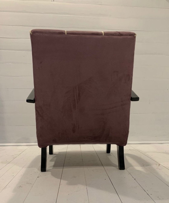 Image 1 of Halabala H-237 pink/red chair - fully restored