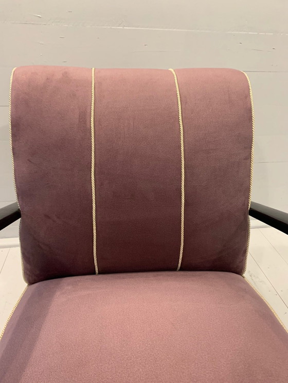 Image 1 of Chaise Halabala H-237 rose/rouge - entièrement restaurée