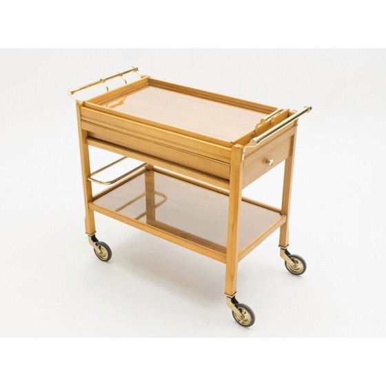 Image 1 of Vintage steel mirror trolley by Jacques Adnet 1940