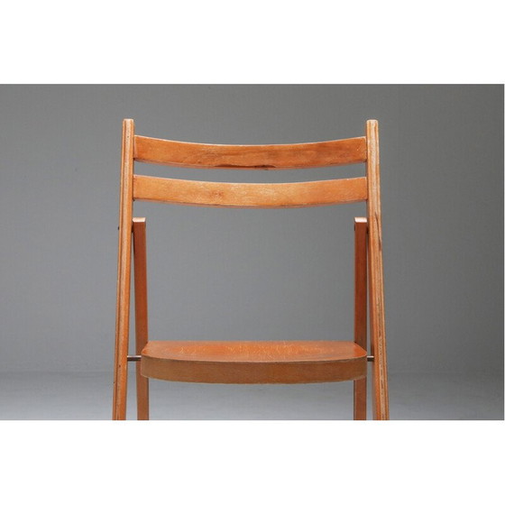Image 1 of Sedie pieghevoli impilabili in legno di metà secolo, anni '50