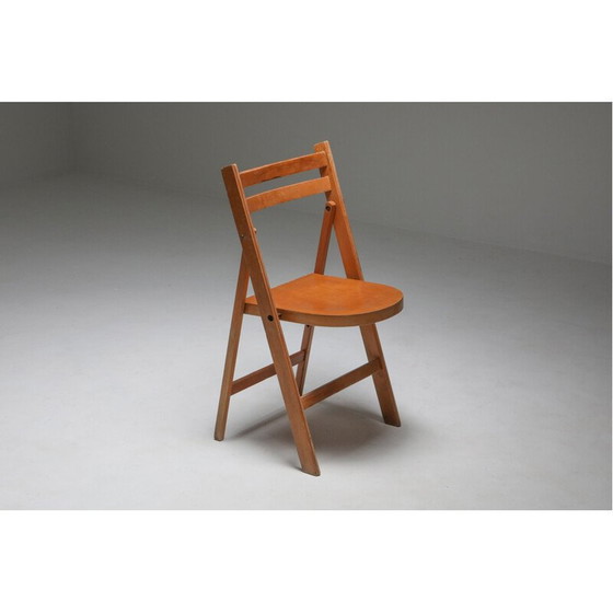 Image 1 of Sedie pieghevoli impilabili in legno di metà secolo, anni '50