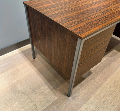 Vintage Rosewood Veneer /Metal Desk