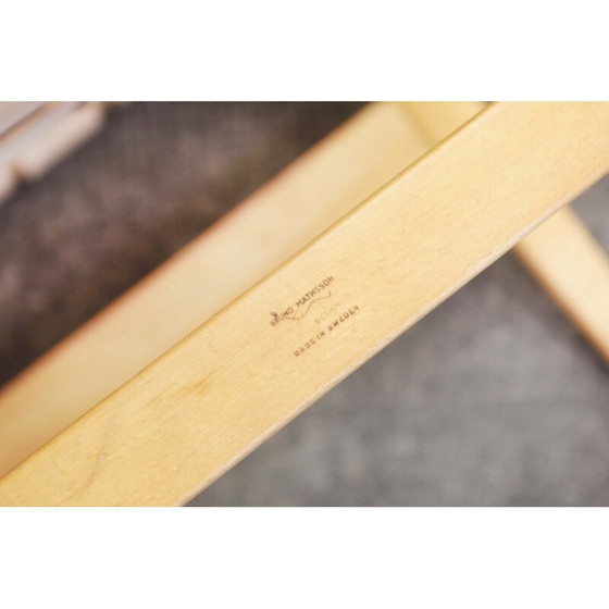 Image 1 of Pair of vintage beechwood and brown leather armchairs by Bruno Mathsson for Karl Mathsson, Sweden 1970