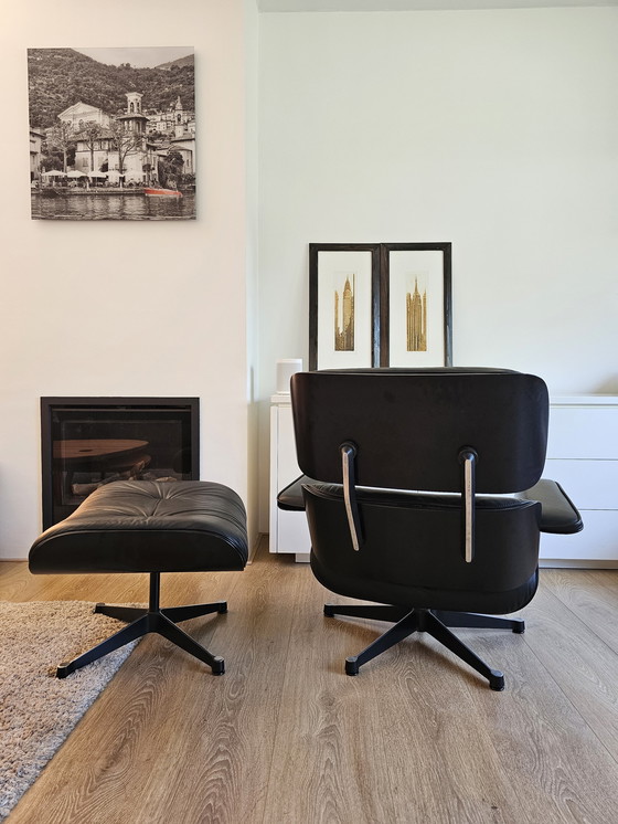 Image 1 of Vitra Eames Lounge chair full black edition '80s