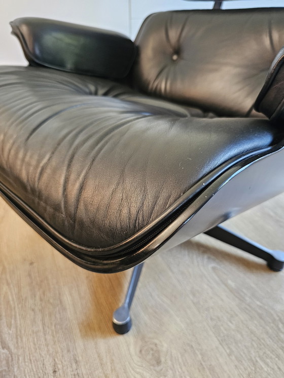 Image 1 of Vitra Eames Lounge chair full black edition '80s