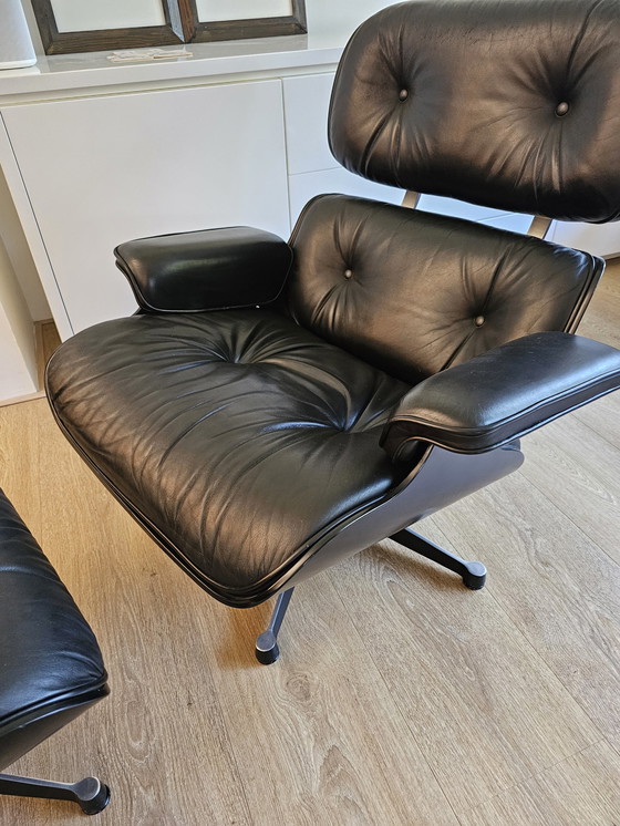 Image 1 of Vitra Eames Lounge chair full black edition '80s