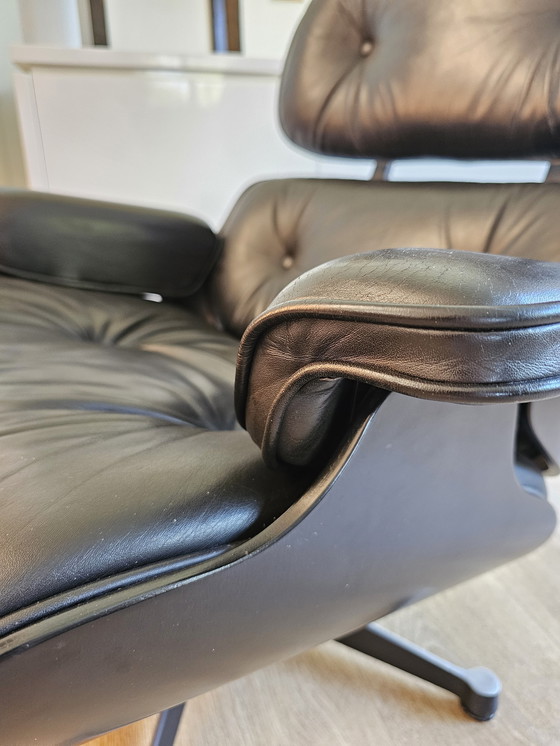 Image 1 of Vitra Eames Lounge chair full black edition '80s