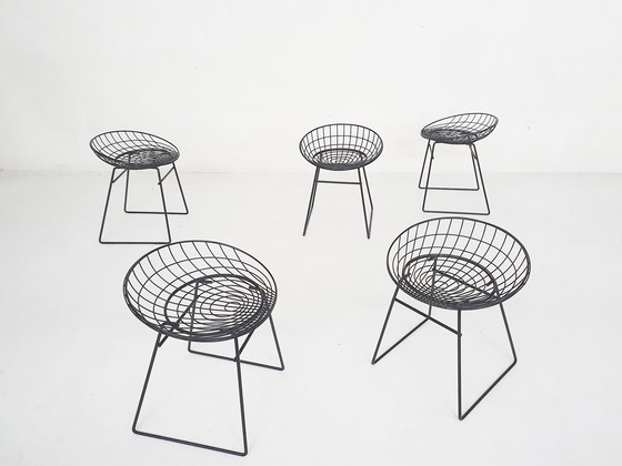 Image 1 of Cees Braakman for Pastoe KM05 wire stools, NL, 1958