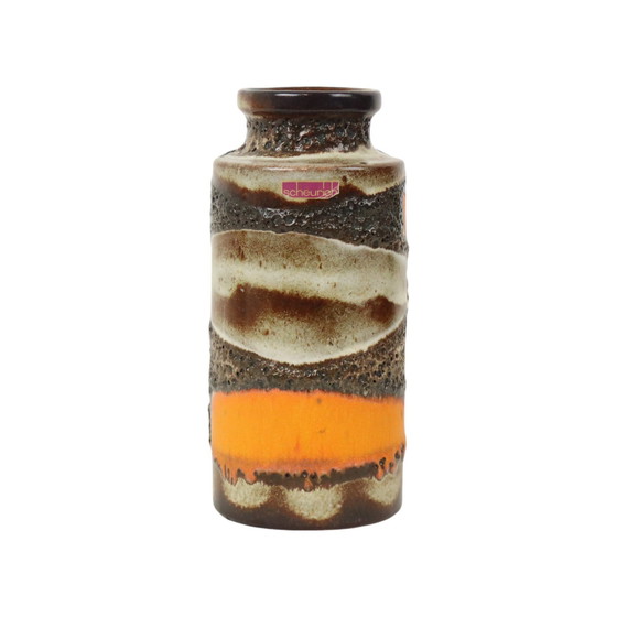 Image 1 of Orange Fat Lava Vase Scheurich