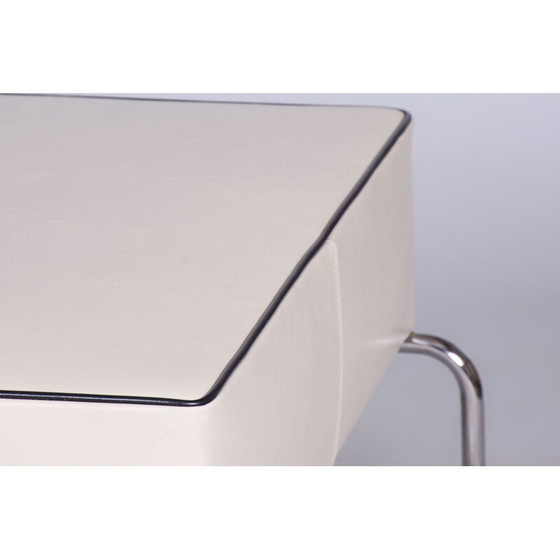 Image 1 of Vintage Bauhaus stool-table in leather and chromed steel, Italy 1930