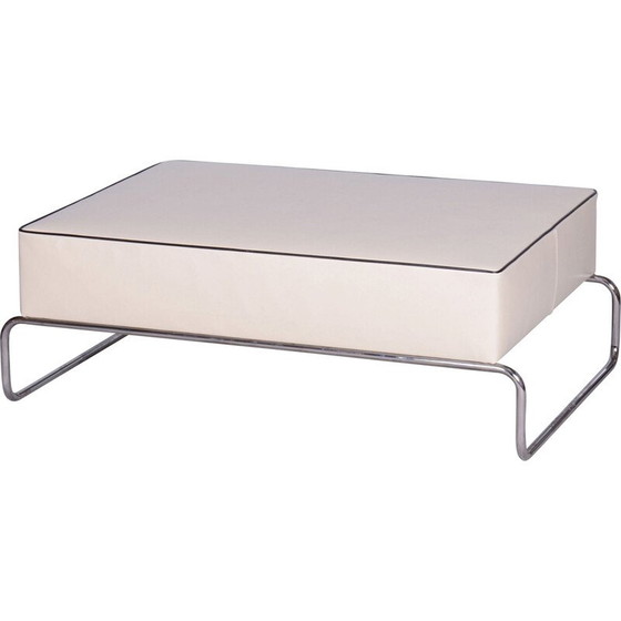 Image 1 of Vintage Bauhaus stool-table in leather and chromed steel, Italy 1930