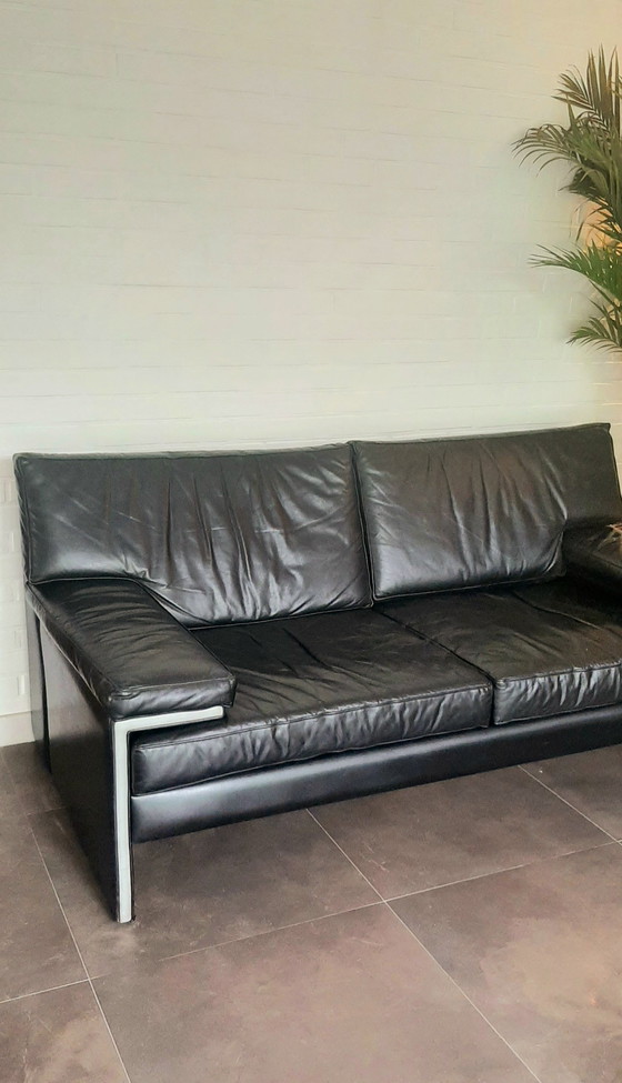 Image 1 of Banquette Artifort en cuir noir