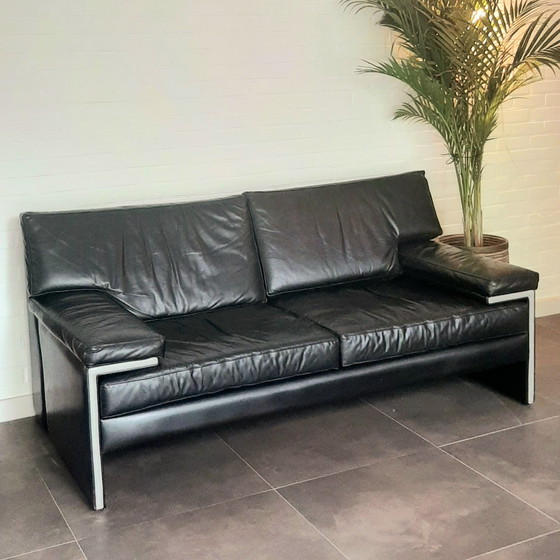 Image 1 of Banquette Artifort en cuir noir