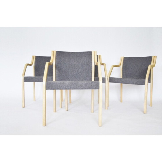 Image 1 of Set of 4 vintage plywood dining chairs by Gražina Tulevičienė for Vilniaus Baldų Kombinatas, 1970s