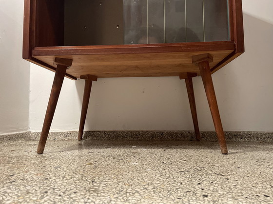 Image 1 of Mobile porta liquori e TV con base a specchio e retroilluminazione / Vintage