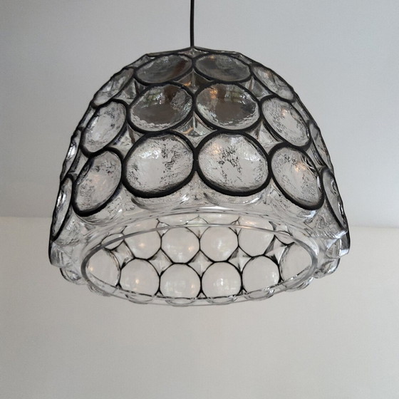 Image 1 of Large Glashütte Limburg glass hanging lamp