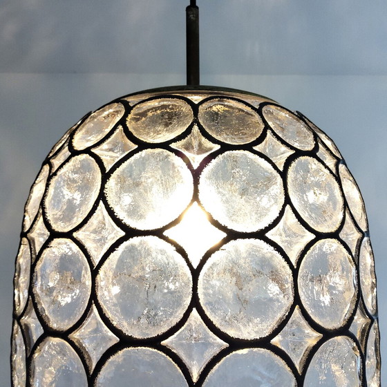 Image 1 of Large Glashütte Limburg glass hanging lamp