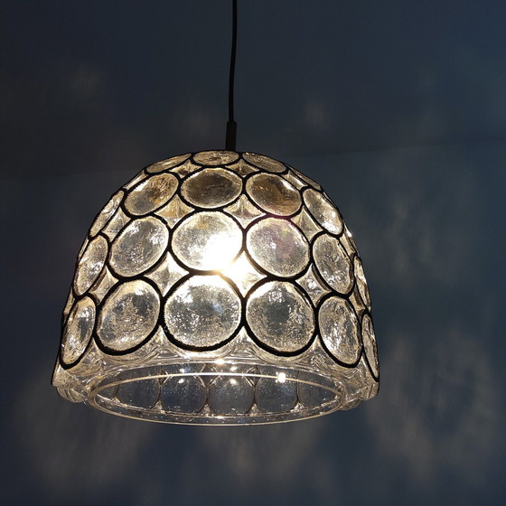 Image 1 of Large Glashütte Limburg glass hanging lamp