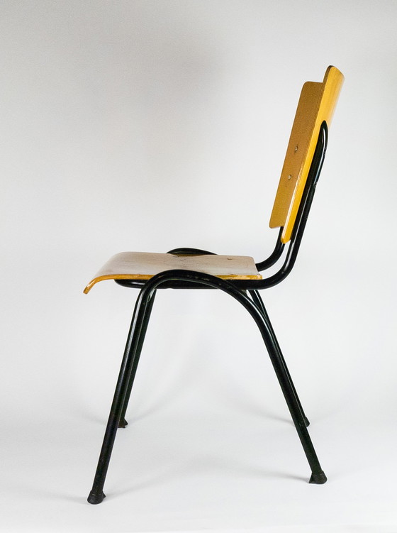 Image 1 of Marko - Ynske Kooistra - school chair - industrial - wood - metal -60's