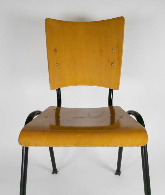 Image 1 of Marko - Ynske Kooistra - school chair - industrial - wood - metal -60's