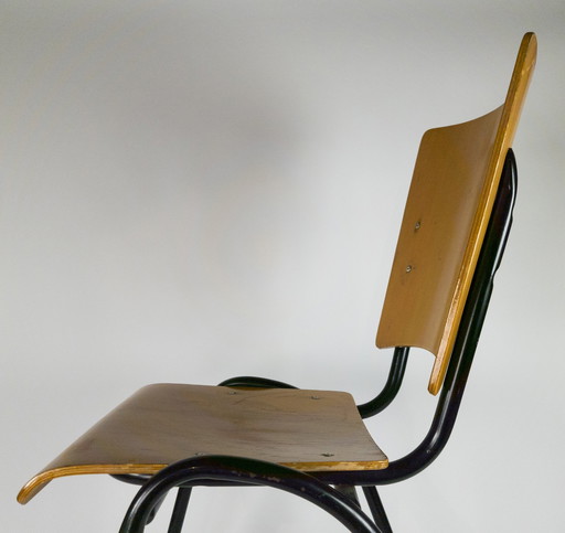 Marko - Ynske Kooistra - chaise d'écolier - industriel - bois - métal - années 60