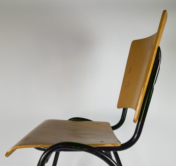 Image 1 of Marko - Ynske Kooistra - school chair - industrial - wood - metal -60's