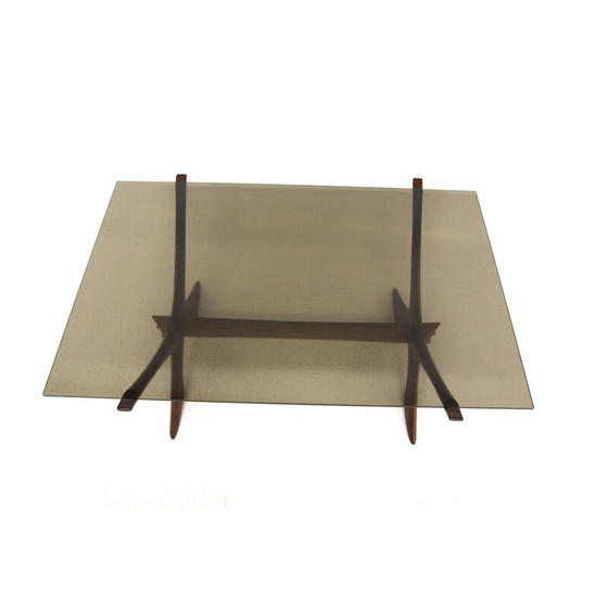 Image 1 of Tavolino vintage "Condor" in teak e vetro di Fredrik Schriever-Abeln per Örebro Glasfabrik, Svezia 1960