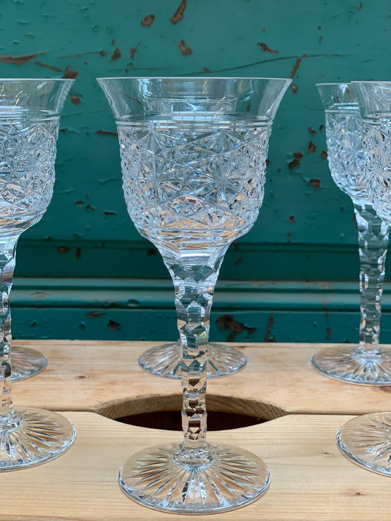 Image 1 of 6x crystal Maastricht Royal Leerdam Romance wine glasses