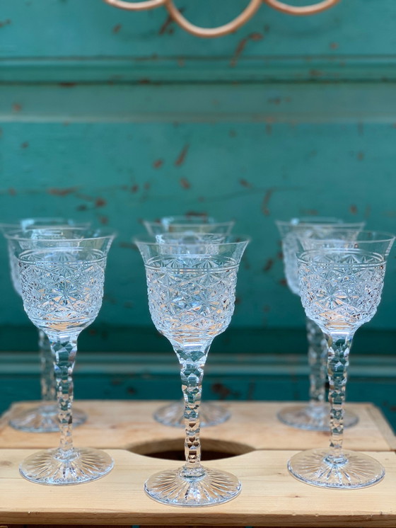 Image 1 of 6x crystal Maastricht Royal Leerdam Romance wine glasses