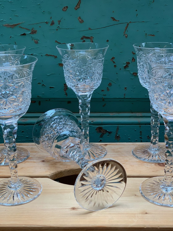 Image 1 of 6x crystal Maastricht Royal Leerdam Romance wine glasses