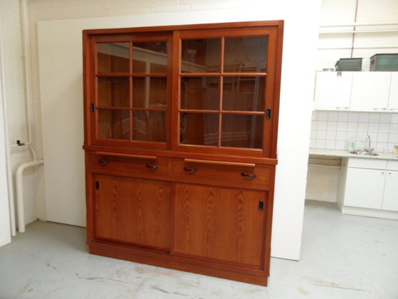 Image 1 of Vintage Pine Kitchen Cabinet Display Case