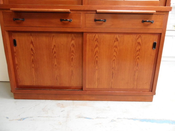 Image 1 of Vintage Pine Kitchen Cabinet Display Case